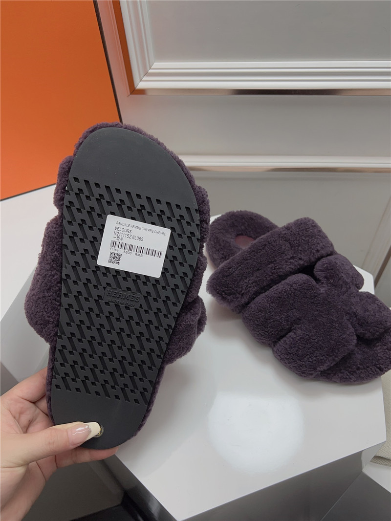 Hermès second uncle shoe hair slippers