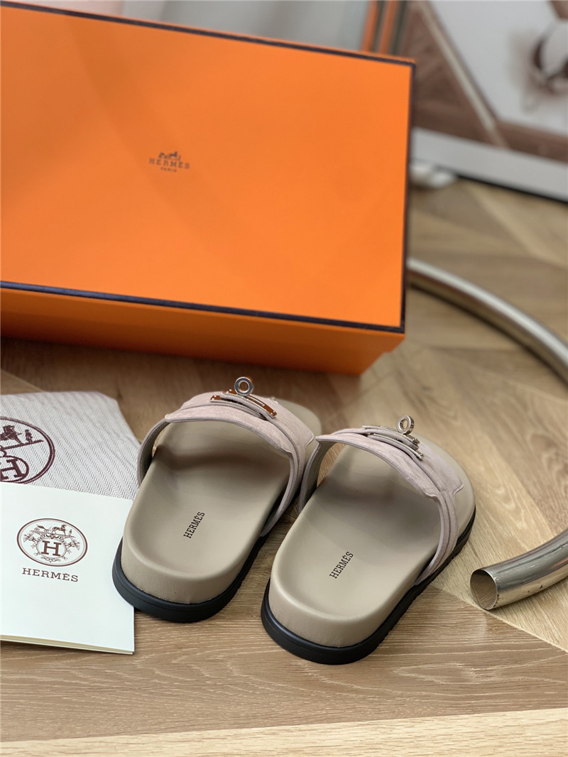 hermes Kelly buckle flip flops