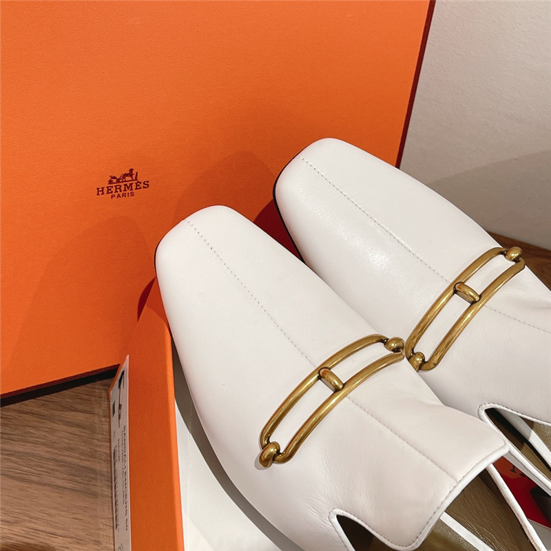 hermes muller chunky heel slippers