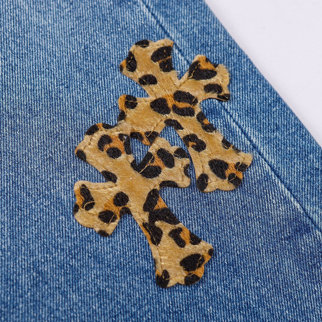 Chrome Hearts Replica Cheetah Cross Denim