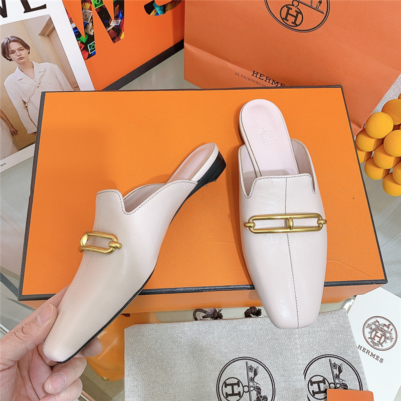 hermes flat slippers