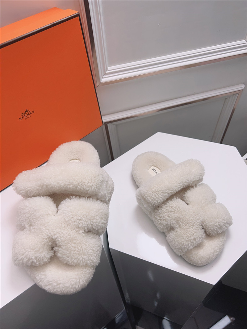 Hermès second uncle shoe hair slippers