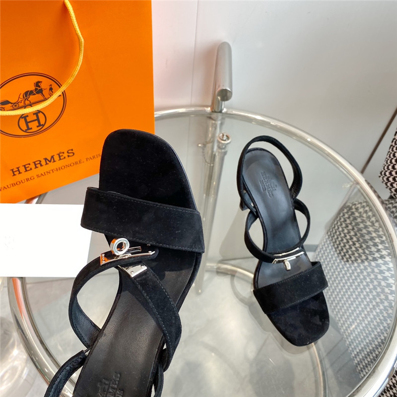 Hermès Glamor Kelly buckle high-heeled sandals