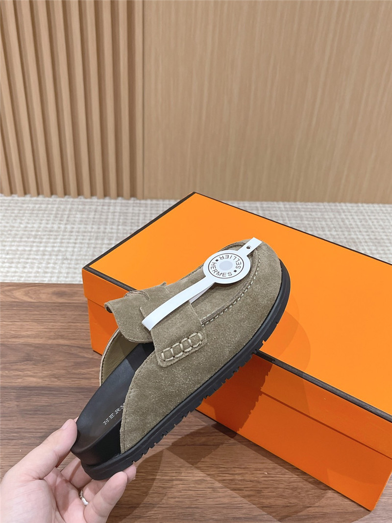 Hermès Moe Mueller s half -drooping shoes