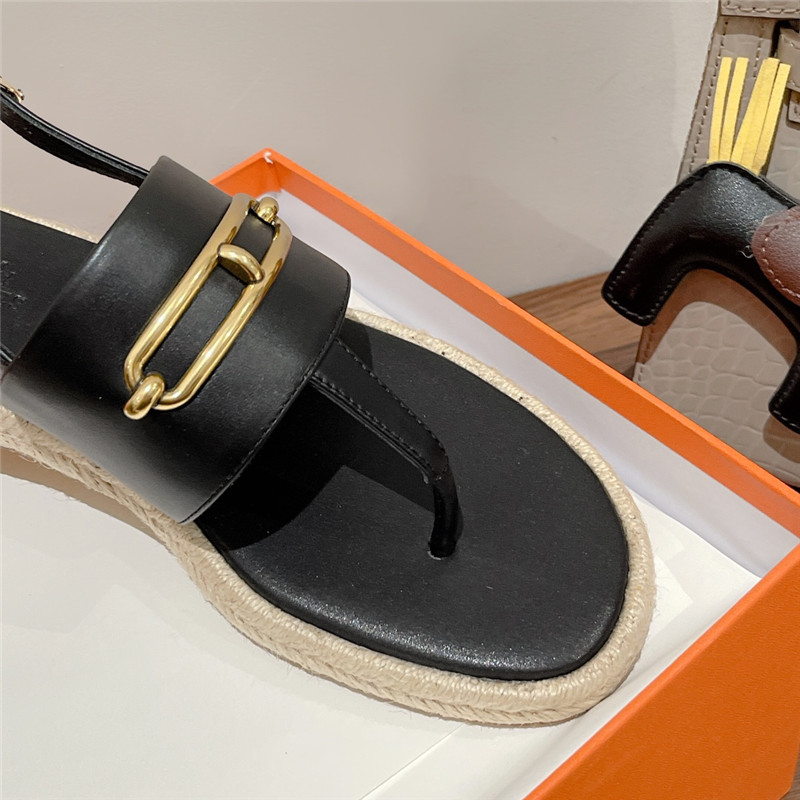 hermes knitted flat sandals