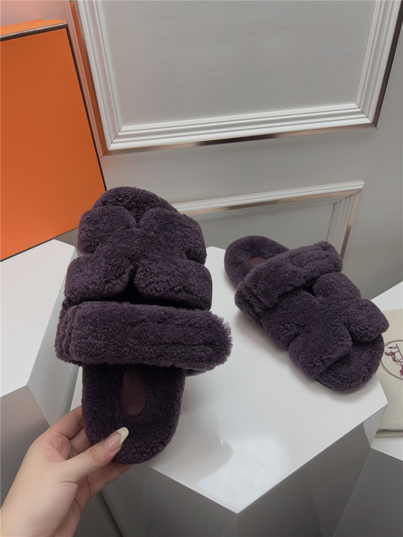 Hermès second uncle shoe hair slippers