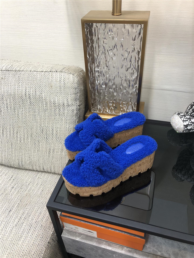 Hermès Teddy Fur Slippers