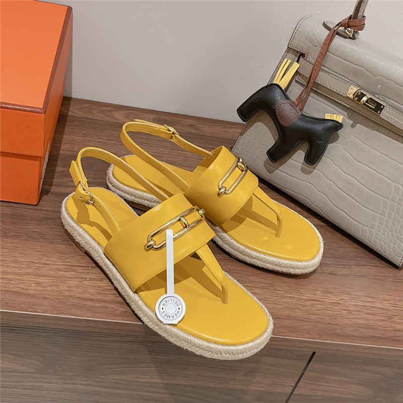 hermes knitted flat sandals