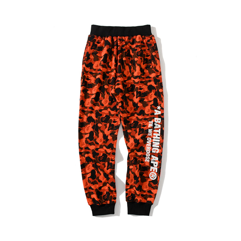 BAPE x XO Shark Track Pants Sweatpants Camo Orange HDCP8756