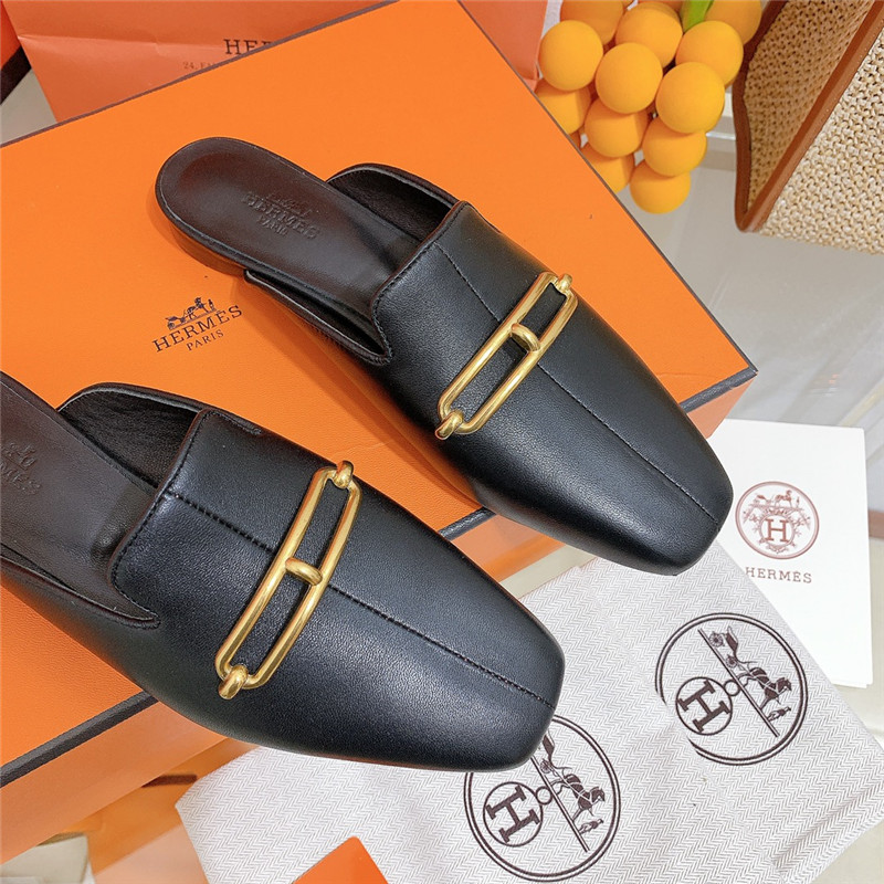 hermes flat slippers