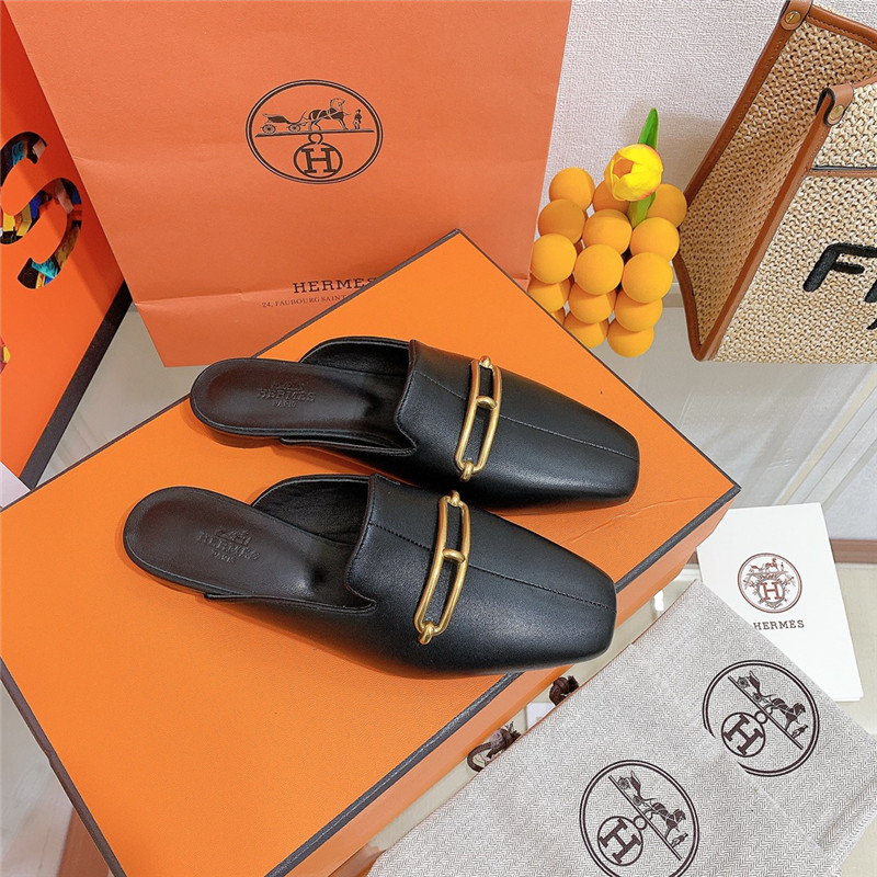 hermes flat slippers