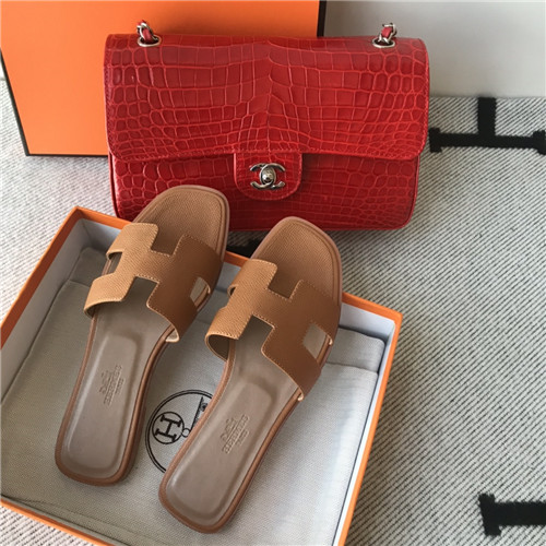 hermes flat slippers womens