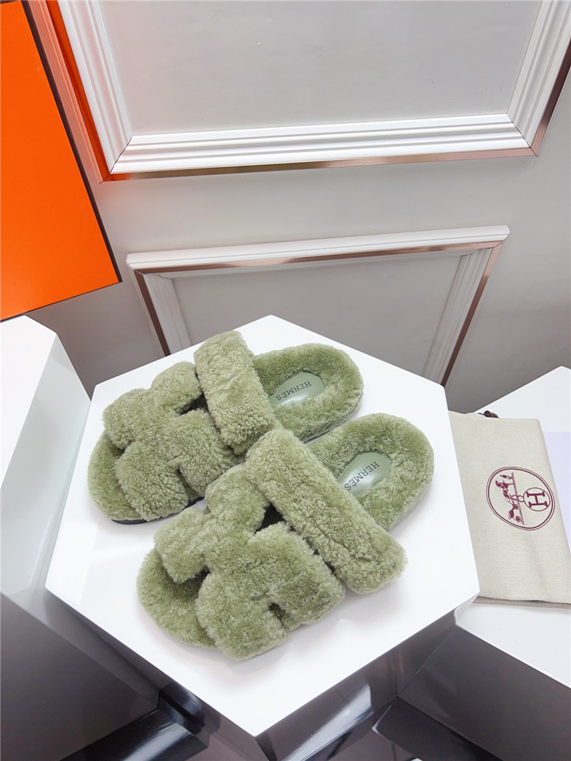 Hermès second uncle shoe hair slippers