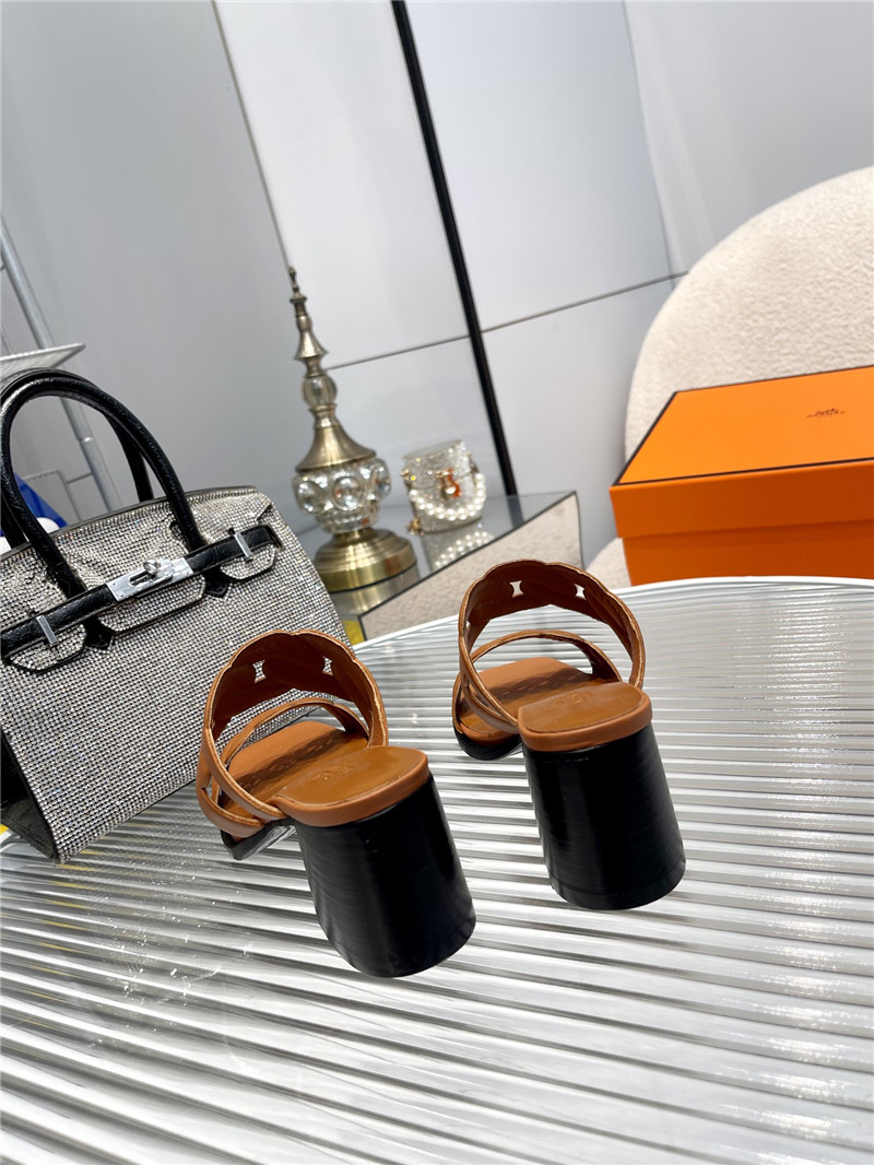Hermès pig nose high heel sandals