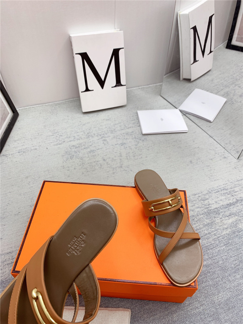 hermes flat slippers