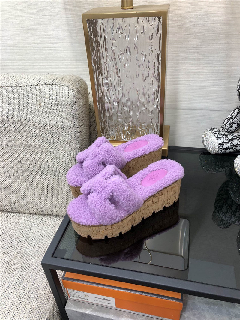 Hermès Teddy Fur Slippers