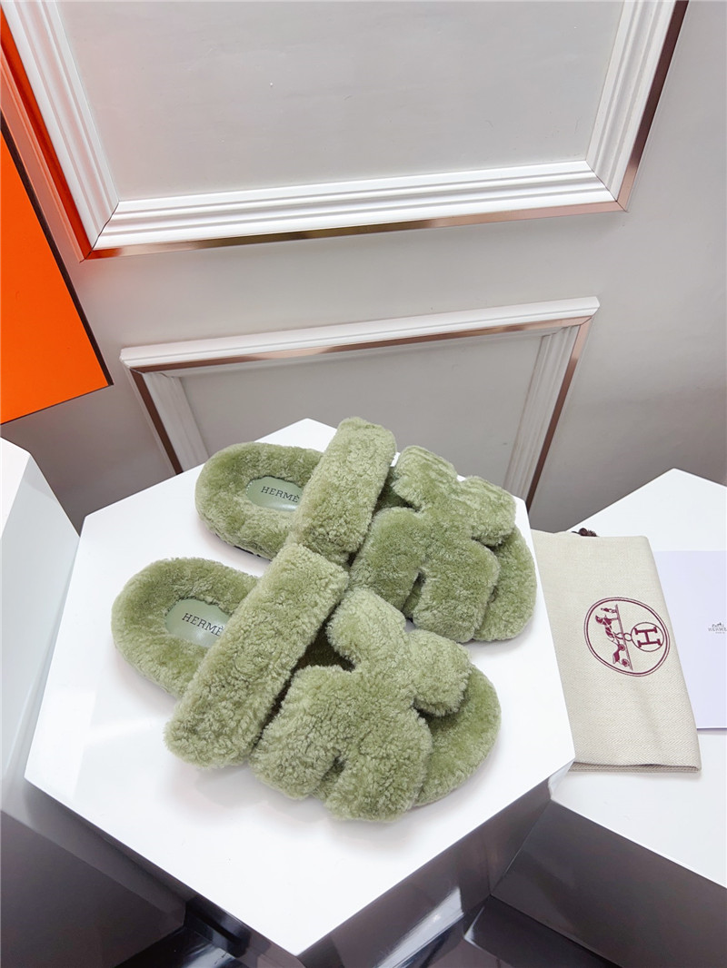 Hermès second uncle shoe hair slippers