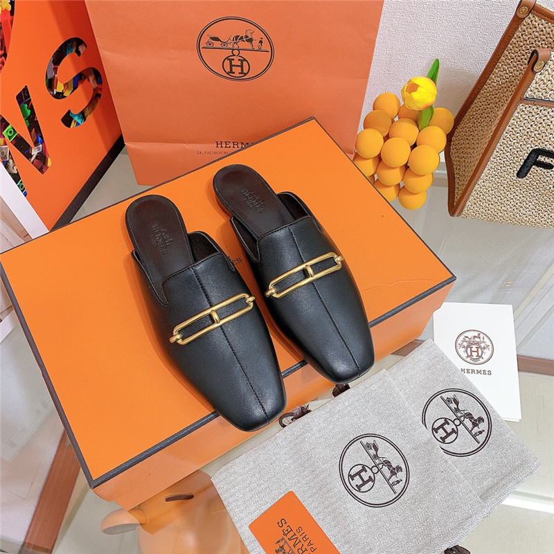 hermes flat slippers