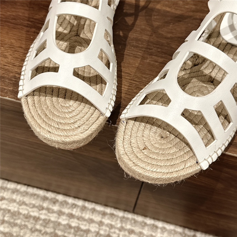 Hermès cutout pig nose espadrille sandals