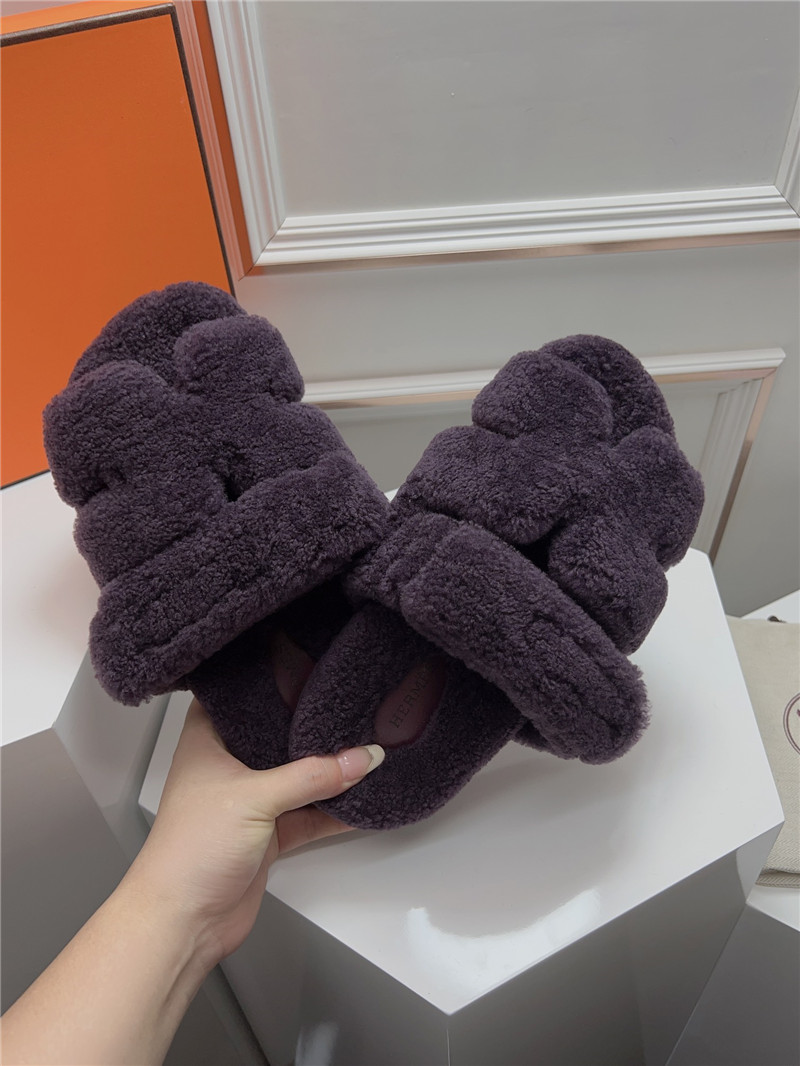Hermès second uncle shoe hair slippers
