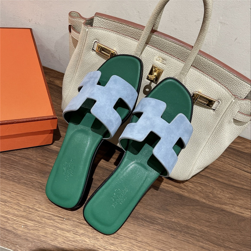 hermes H buckle slippers
