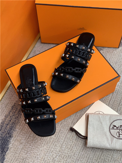 hermes flat slippers womens