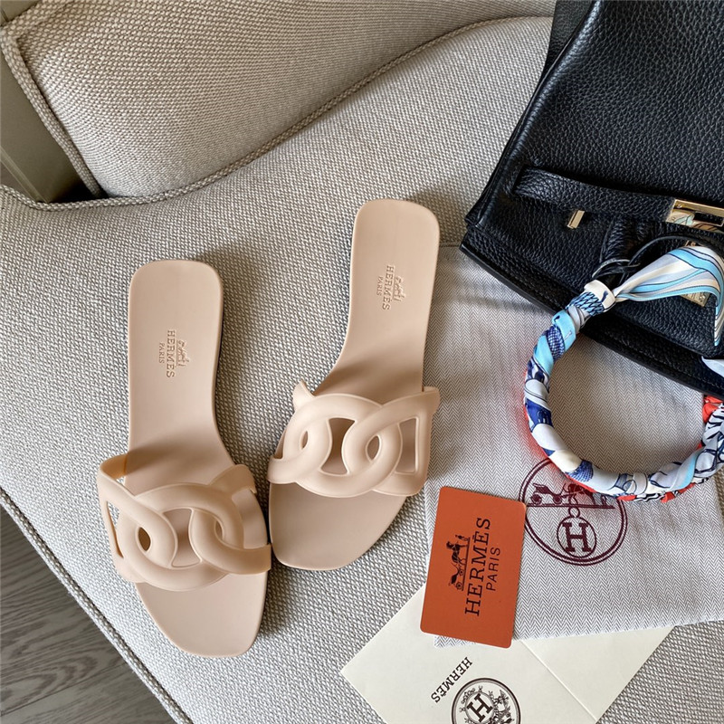 Hermès new classic pig nose chain slippers