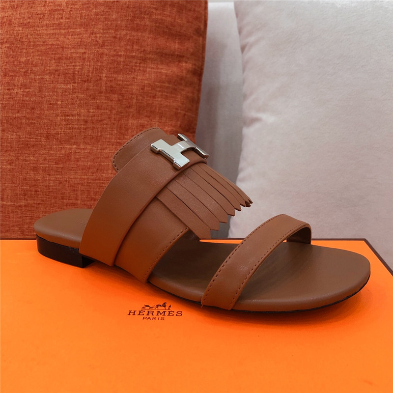 hermes H flat slipper sandals