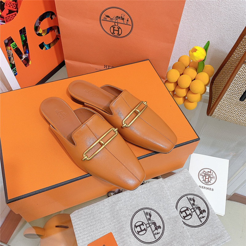 hermes flat slippers