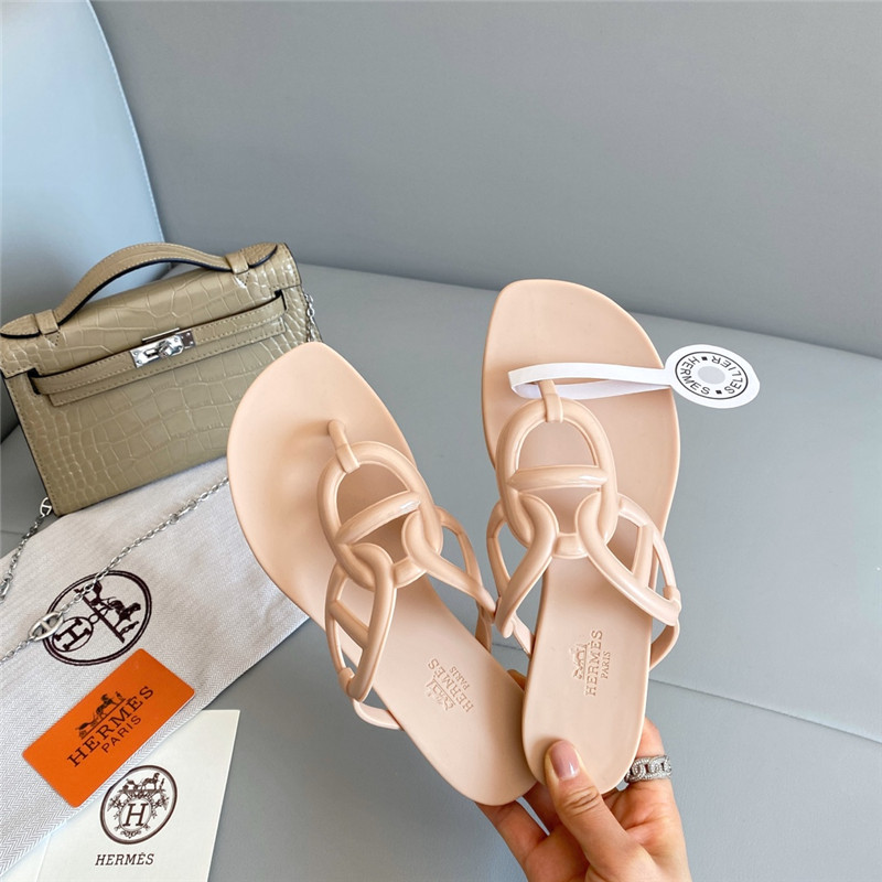 Hermès new pig nose chain flip flops