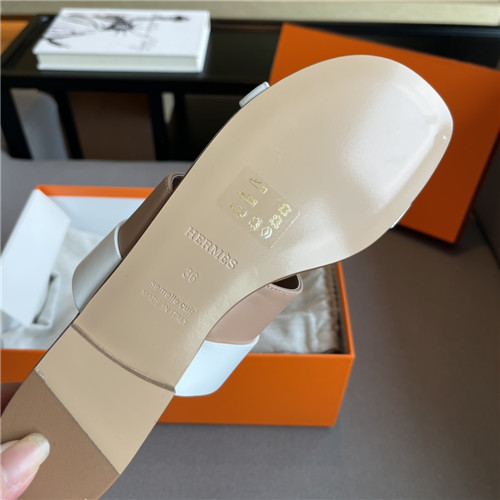 hermes H flat slippers