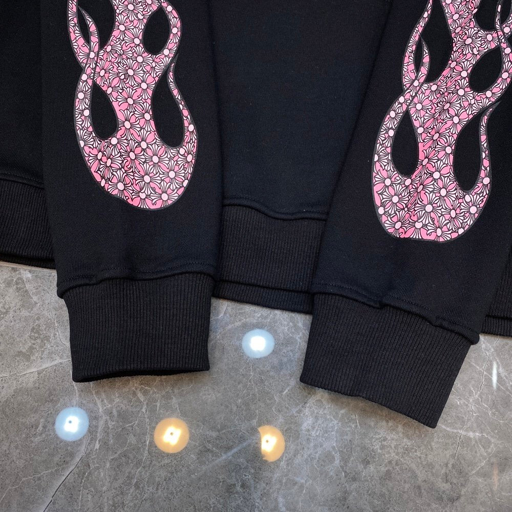 Chrome Hearts Replica Pink Flame Hoodie Replica