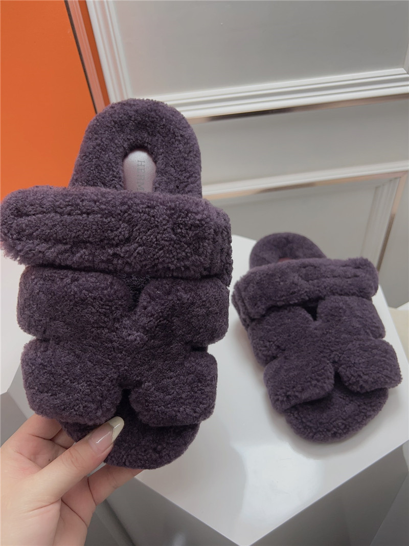 Hermès second uncle shoe hair slippers