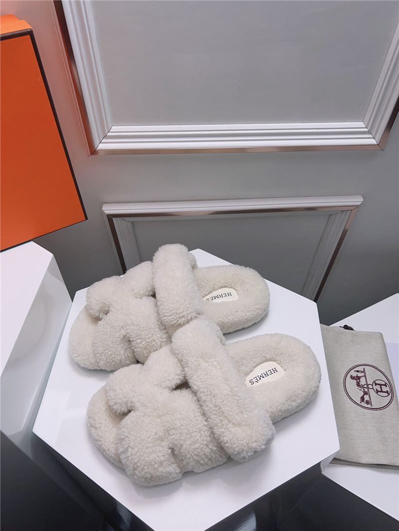 Hermès second uncle shoe hair slippers