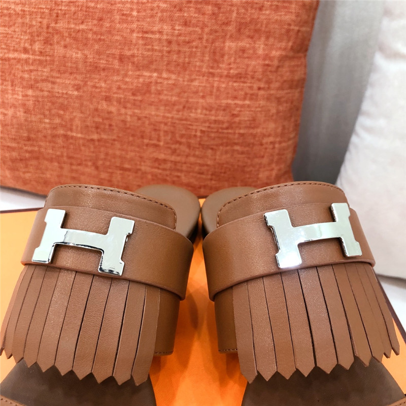 hermes H flat slipper sandals