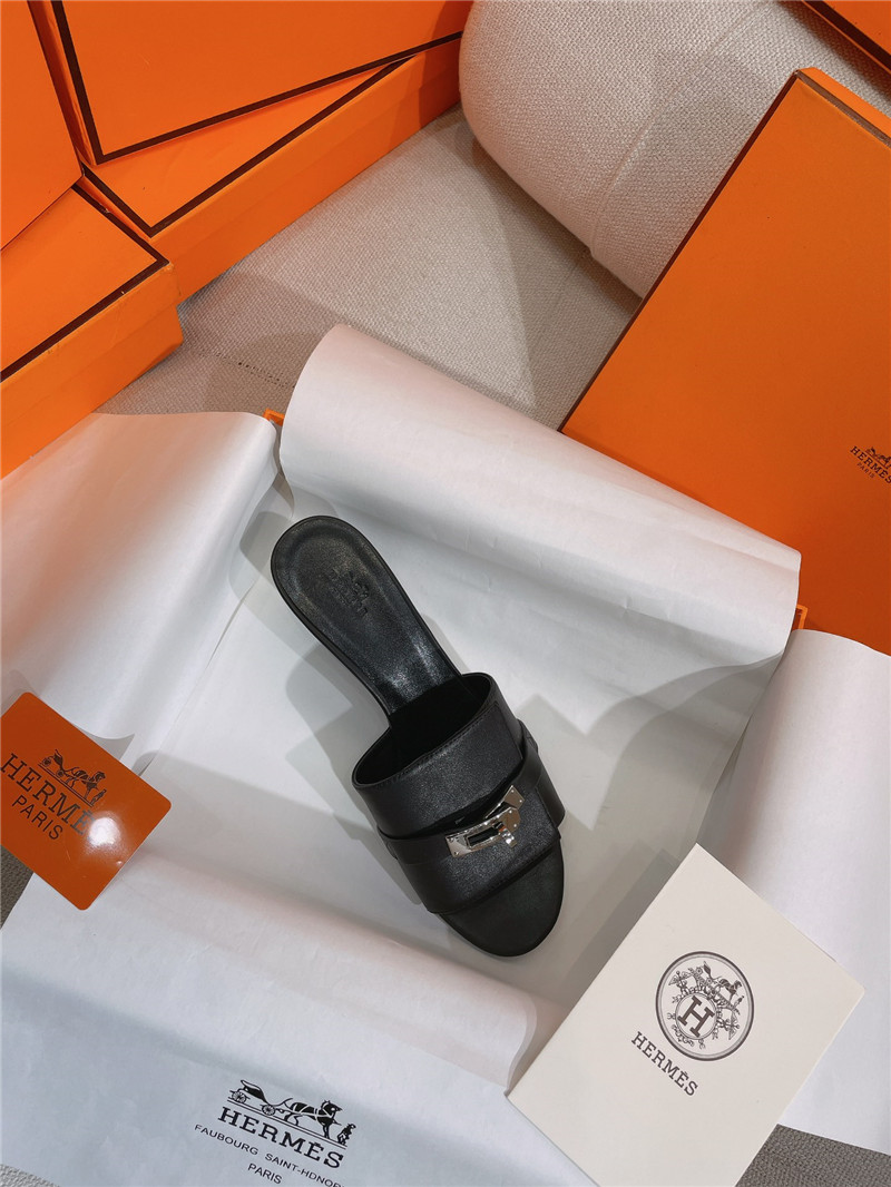Hermès new Giulia flat kelly buckle slippers