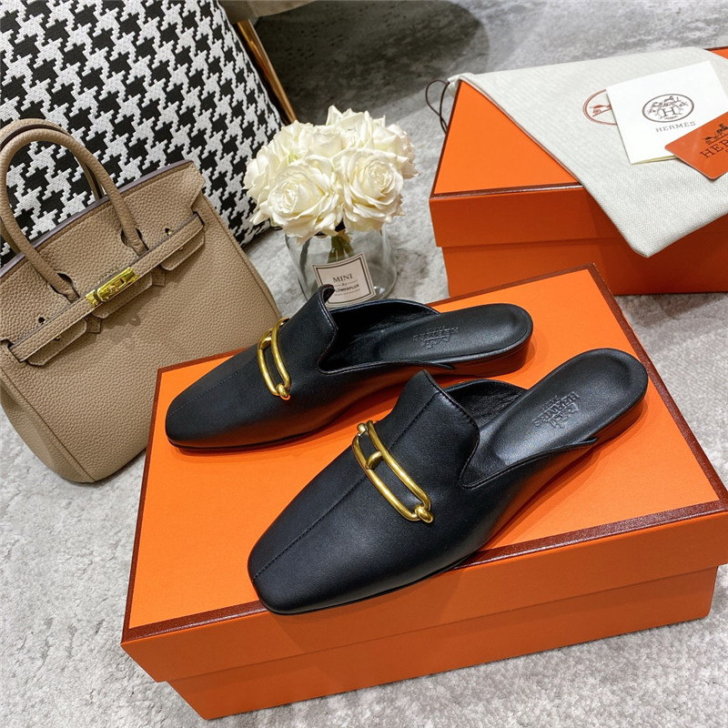hermes muller flat slippers
