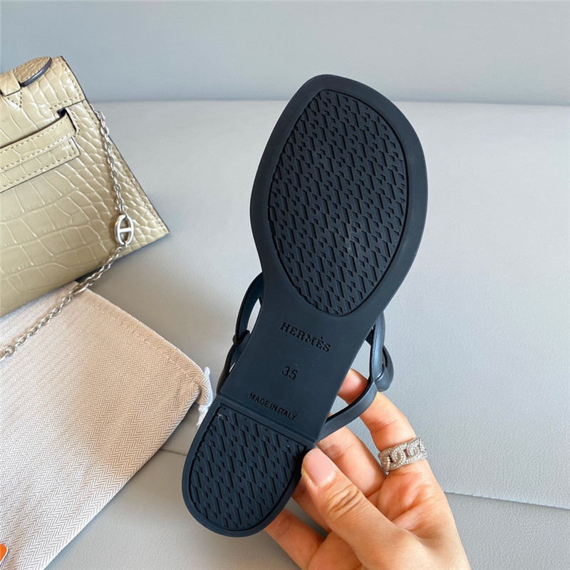 Hermès new pig nose chain flip flops