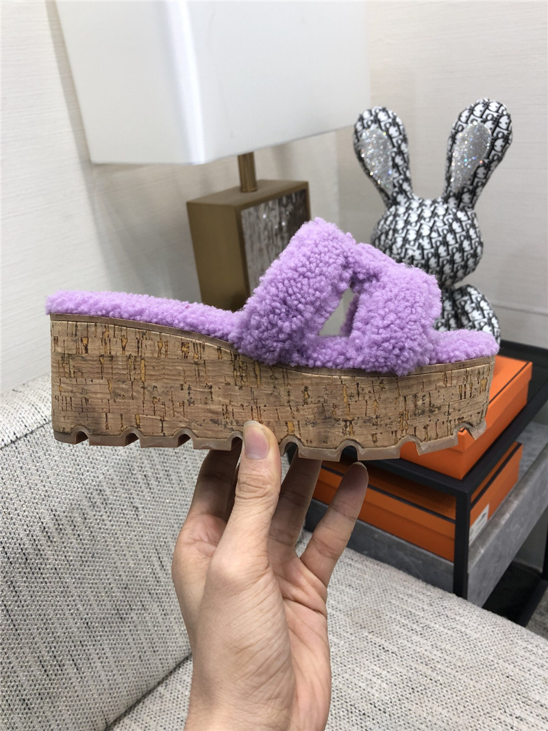 Hermès Teddy Fur Slippers