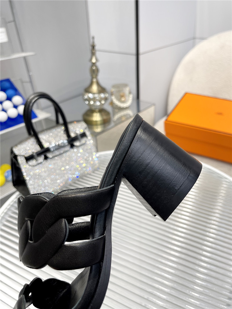 Hermès pig nose high heel sandals