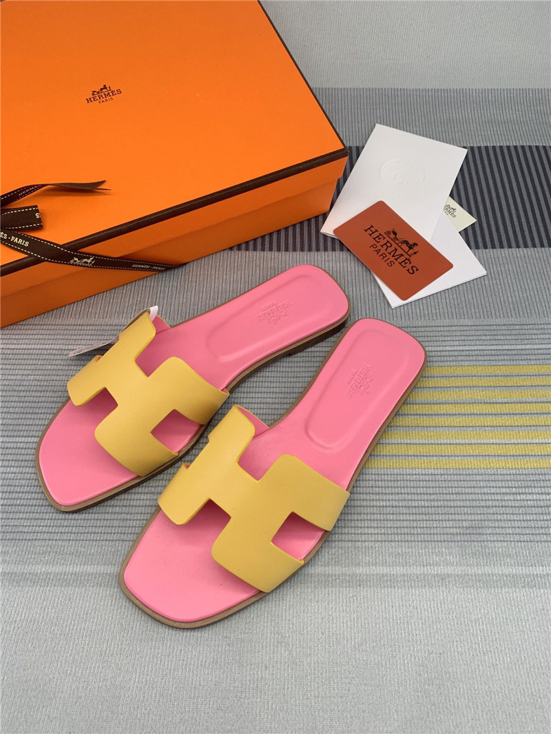 hermes flat H slippers womens