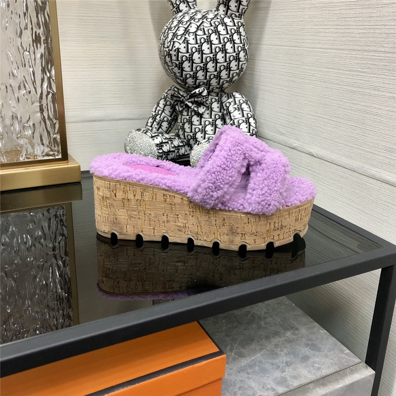Hermès Teddy Fur Slippers