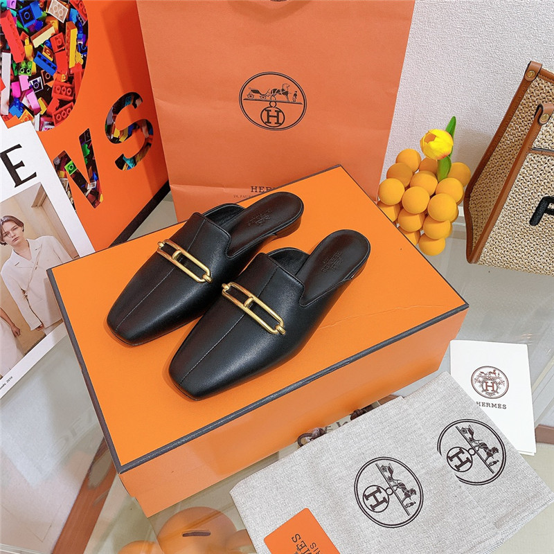 hermes flat slippers
