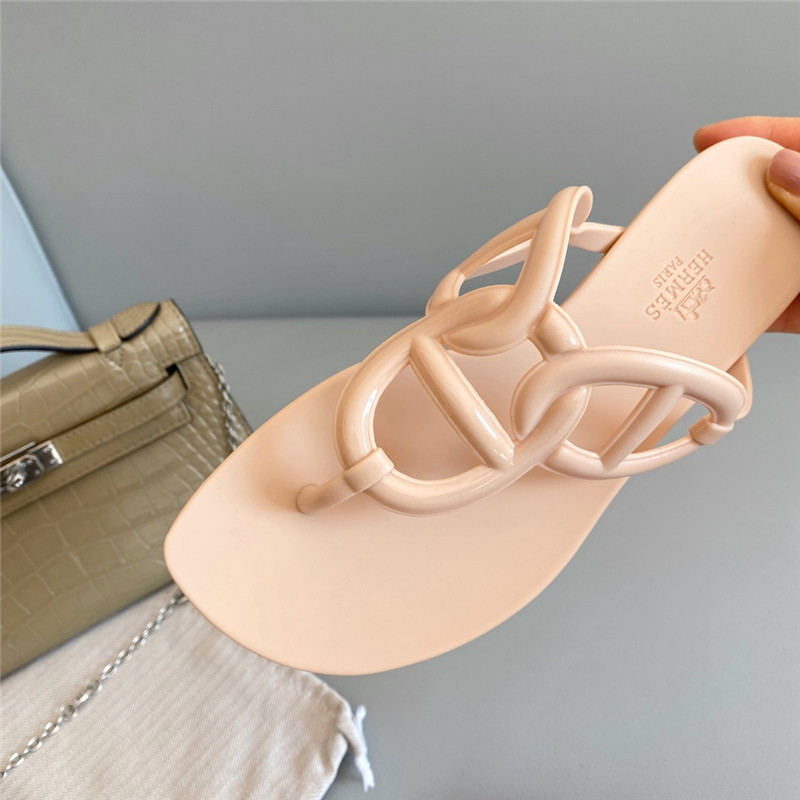 Hermès new pig nose chain flip flops