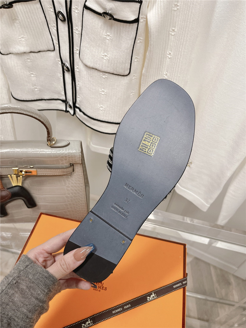hermes flat sandals slippers