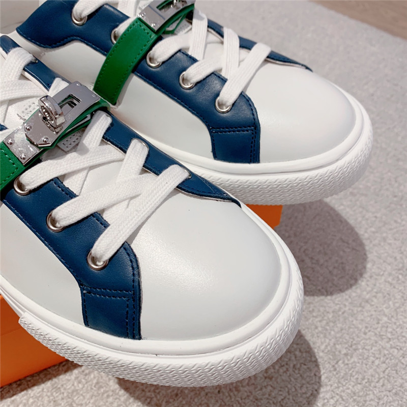 Hermès British retro design white shoes