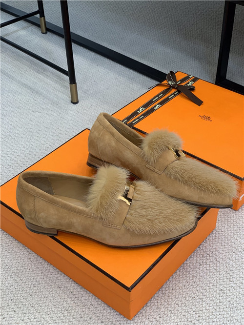hermes mink loafers shoe