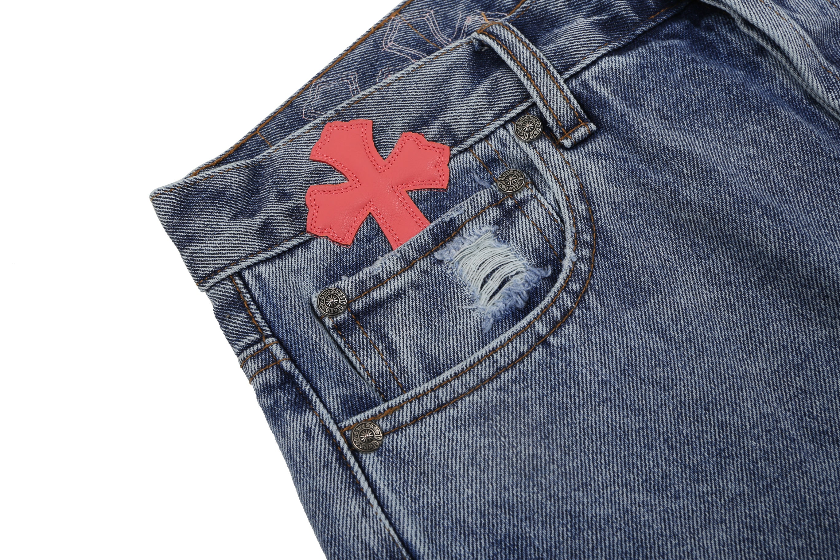 Chrome Hearts Replica Cross Flare Denim