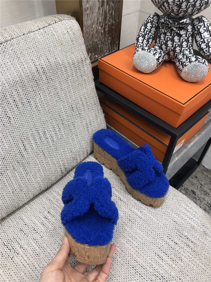 Hermès Teddy Fur Slippers
