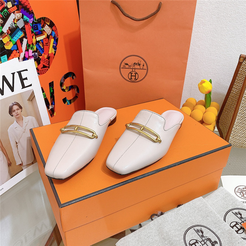 hermes flat slippers